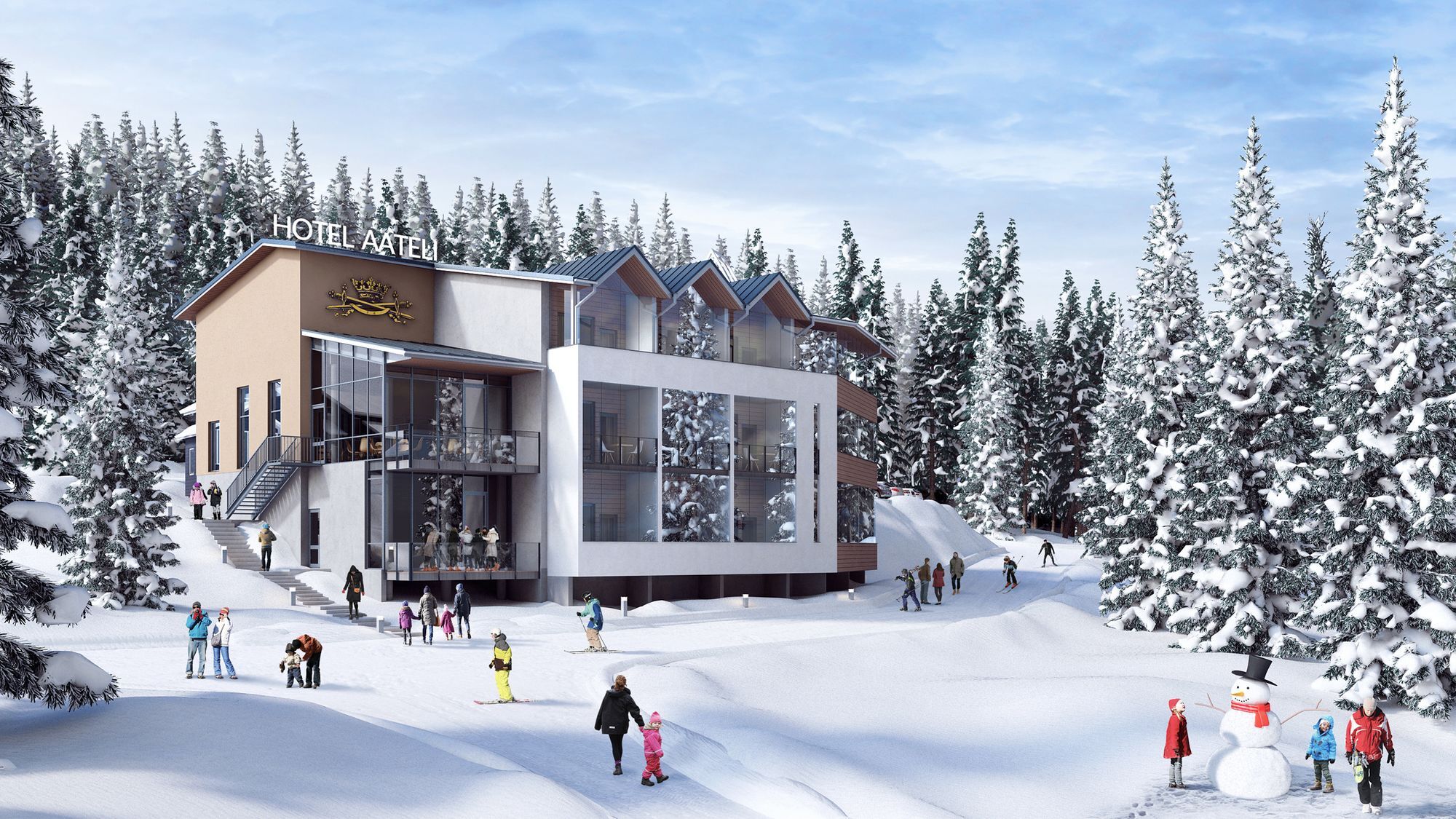 Hotel Aateli Hillside Vuokatti Exteriör bild